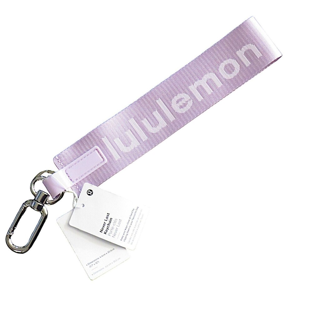 Lululemon Lilac Neverlost Keychain Key Ring Clip On